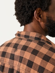 FatFace Thursby Rust Brown Long Sleeve Relaxed Fit Check Shirt - Image 5 of 6
