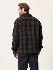 Khaki - FatFace Wool Mix Bonded Overshirt - Obraz 3 z 7