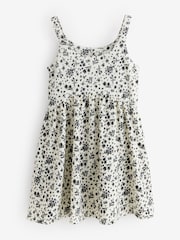 Black/White Floral Strappy Dress - Image 1 of 1