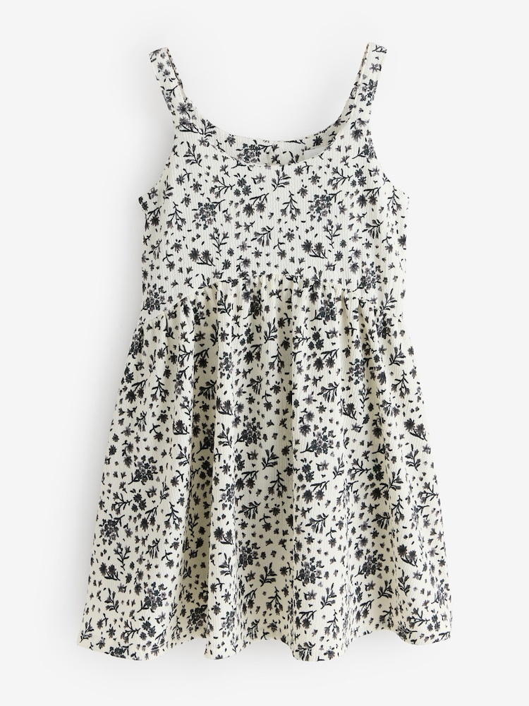 Black/White Floral Strappy Dress - Image 1 of 1