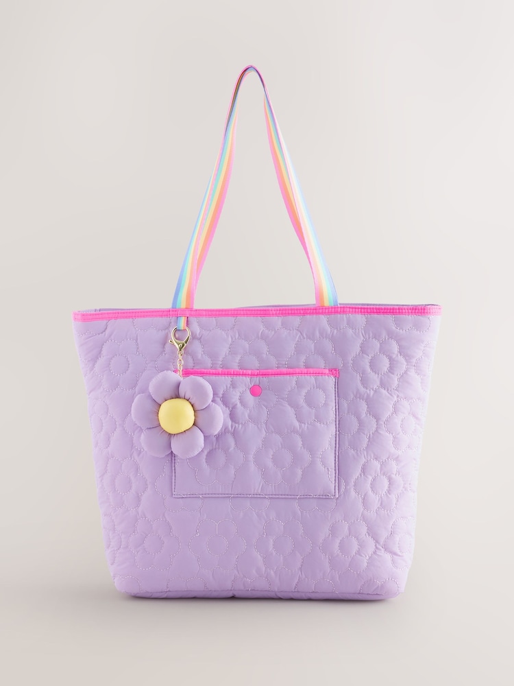 Little Bird by Jools Oliver Back To School Pastel Rainbow Nylon Quilted Flower Tote Bag - 画像 1 / 5 Little Bird by Jools Oliver Back To School Pastel Rainbow Nylon Quilted Flower Tote Bag - 画像 1 / 5
