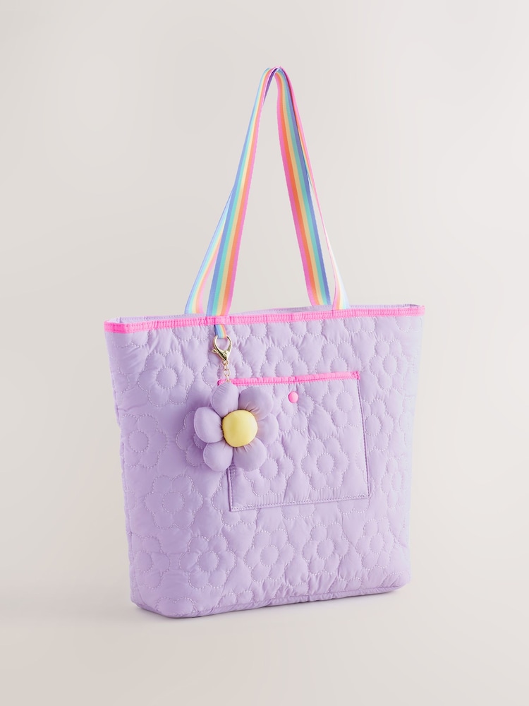 Little Bird by Jools Oliver Back To School Pastel Rainbow Nylon Quilted Flower Tote Bag - 画像 2 / 5 Little Bird by Jools Oliver Back To School Pastel Rainbow Nylon Quilted Flower Tote Bag - 画像 2 / 5