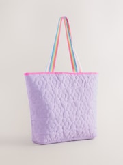 Little Bird by Jools Oliver Back To School Pastel Rainbow Nylon Quilted Flower Tote Bag - 画像 3 / 5