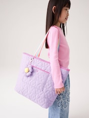 Little Bird by Jools Oliver Back To School Pastel Rainbow Nylon Quilted Flower Tote Bag - 画像 4 / 5