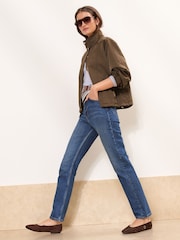 Lipsy Olive Green Khaki Short Bubble Hem Raincoat - Image 2 of 5