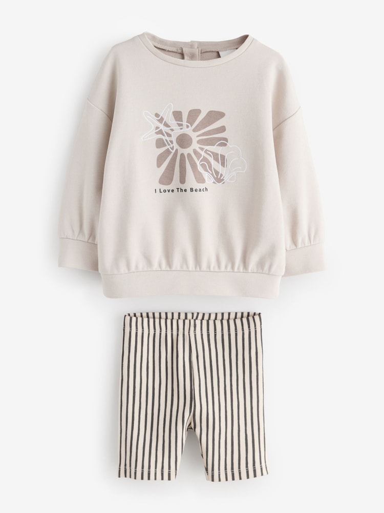 Stone Long Sleeve Sweatshirt And Shorts Set - Image 1 of 1 Stone Long Sleeve Sweatshirt And Shorts Set - Image 1 of 1