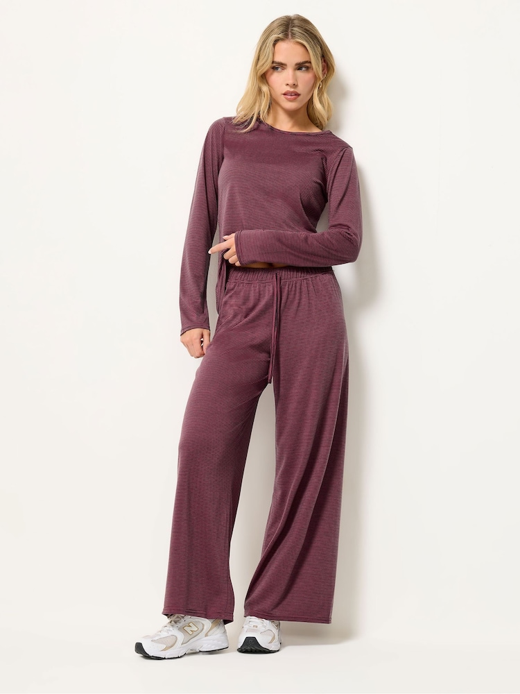 أحمر - PixieGirl Petite Stripe Wide Leg Trousers & Long Sleeve Top Set - صورة 1 من 5 أحمر - PixieGirl Petite Stripe Wide Leg Trousers & Long Sleeve Top Set - صورة 1 من 5