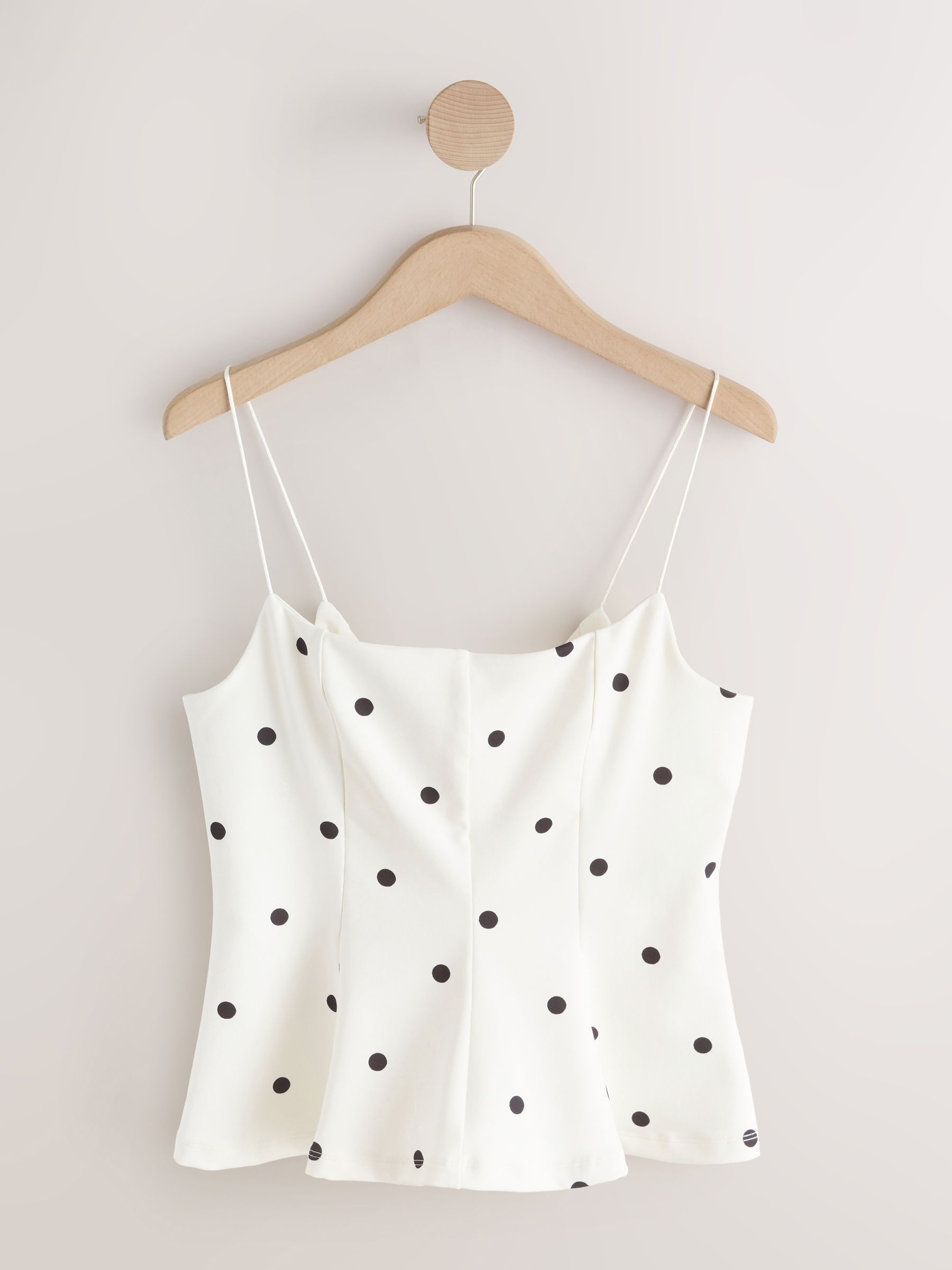 Buy White Polka Dot Strappy Peplum Top from Next USA