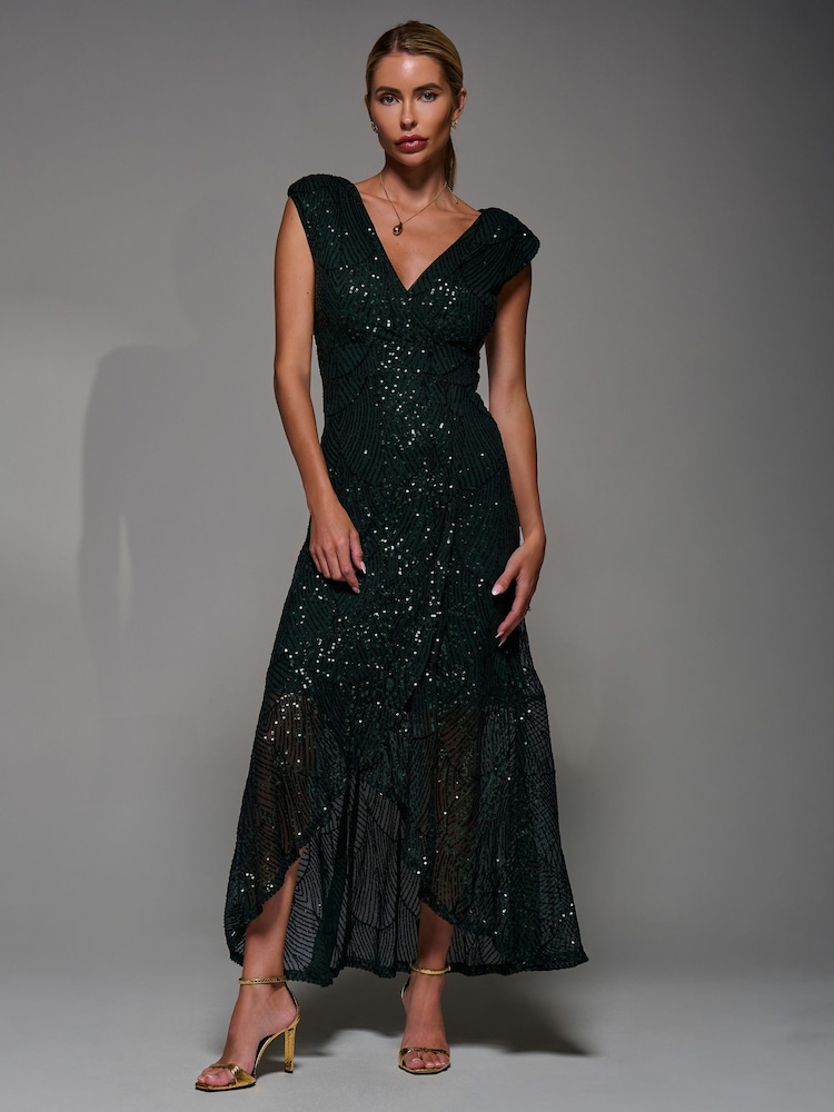 dark green asymmetrical dress Emerald Green Asymmetrical Pleated Maxi Dress | Womens | 3X (Available in 2X, 1X, M, L) | 100% Polyester | Lulus | Holiday Dresses