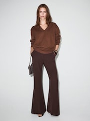 Mango Brown V-Neck Knitted Jumper - Image 2 of 6