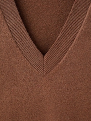 Mango Brown V-Neck Knitted Jumper - Image 6 of 6