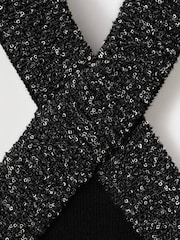Mango Black Halterneck Lurex Knitted Top - Image 6 of 6