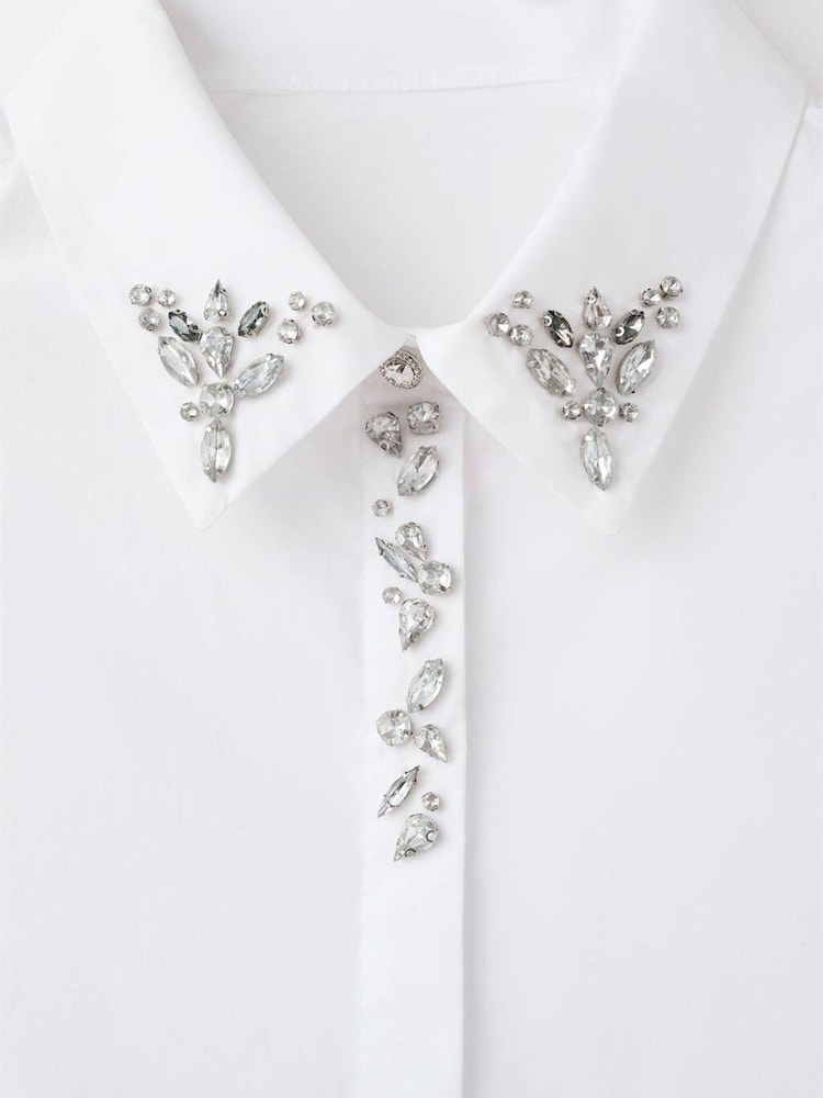 Mango Natural Embellished Collar Shirt - Image 6 of 6 Mango Natural Embellished Collar Shirt - Image 6 of 6