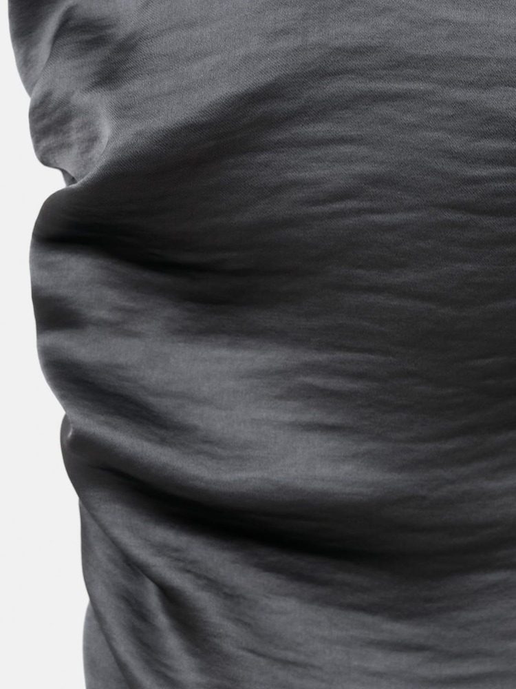 Mango Grey Satin Mini Gathered Dress - Image 7 of 7