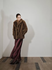 Mango Cream Fur Effect Lapel Coat - Image 2 of 7