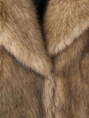 Mango Cream Fur Effect Lapel Coat - Image 6 of 7