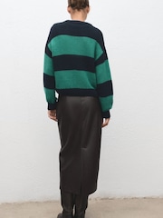 Mango Green Striped Knitted Jumper - Image 2 of 6