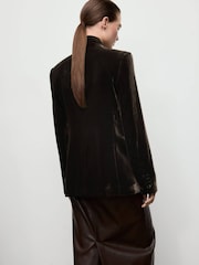 Mango Brown Velvet Suit Blazer - Image 2 of 6