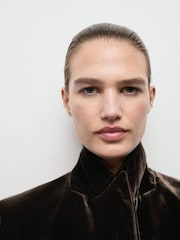 Mango Brown Velvet Suit Blazer - Image 4 of 6