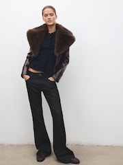 Mango Blue Ruffle Knitted Jumper - Image 1 of 6