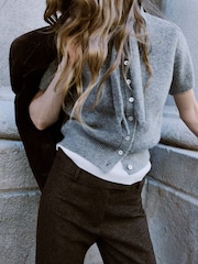 Mango Grey Neck Scaf Wrap Tie Cardigan - Image 1 of 7