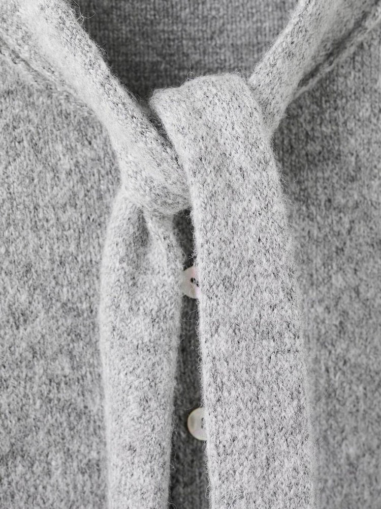 Mango Grey Neck Scaf Wrap Tie Cardigan - Image 7 of 7 Mango Grey Neck Scaf Wrap Tie Cardigan - Image 7 of 7