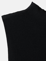 Mango Black Peplum Knitted Top - Image 6 of 7