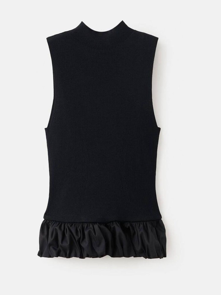 Mango Black Peplum Knitted Top - Image 7 of 7