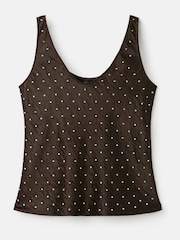 Mango Brown Embellished Hot Fix Blouse - Image 5 of 6