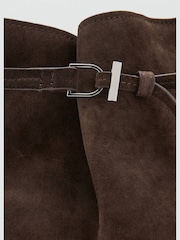 Mango Brown Suede Shopper Buckle Bag - Image 4 of 4