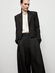 Mango Black Gold Belted Wide Leg Trousers - Image 4 of 6