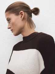 Mango Cream Striped Knitted Jumper - Image 4 of 5