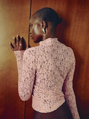 Mango Pink Lace Blouse - Image 3 of 7