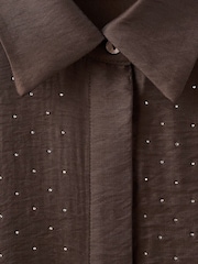Mango Brown Embellished Shirt - Image 6 of 6