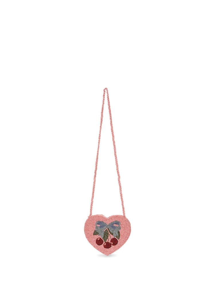 Konges Sløjd Pink Beaded Heart Bag - Image 1 of 5