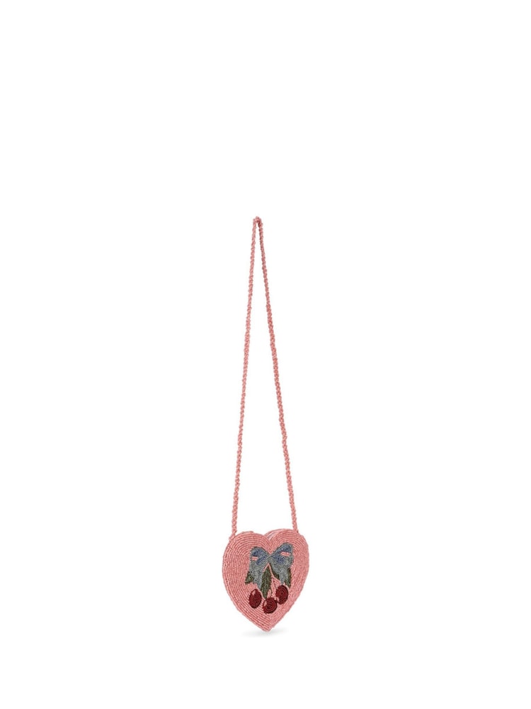Konges Sløjd Pink Beaded Heart Bag - Image 2 of 5