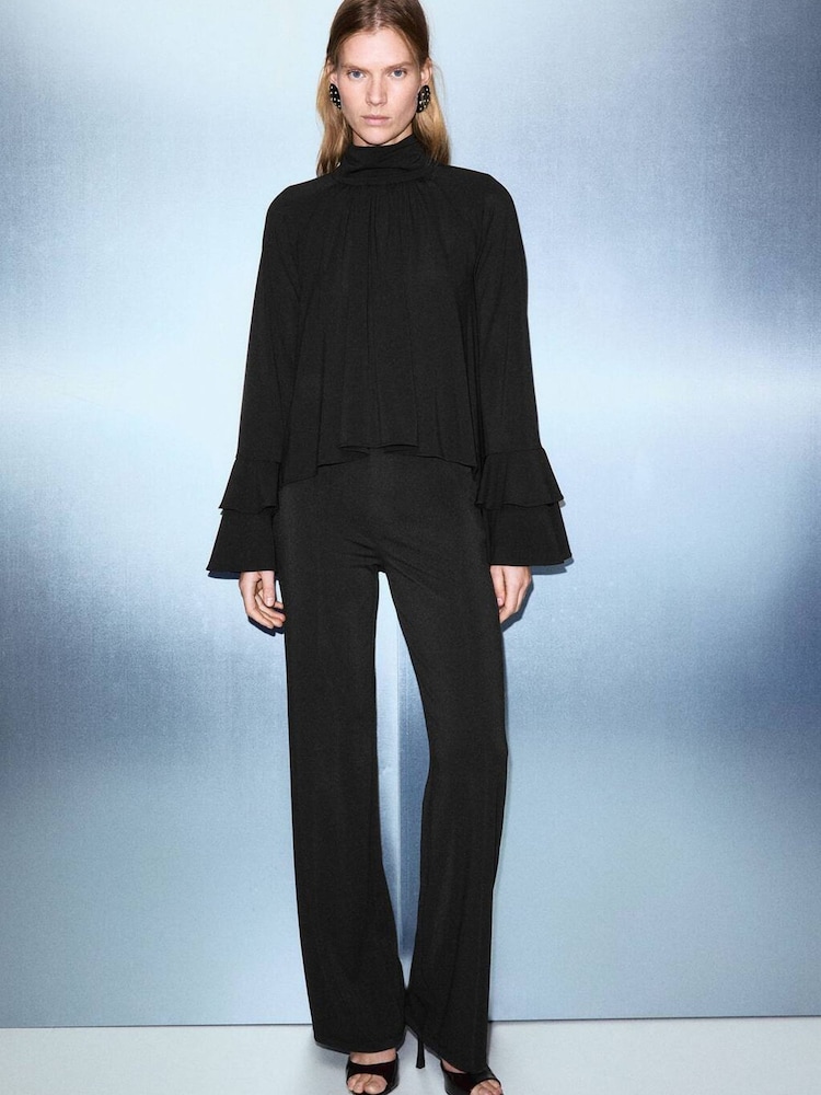 Mango Black Flared Trousers - Image 1 of 6