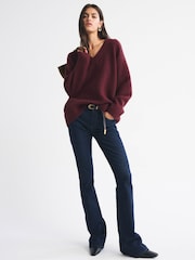 Abercrombie & Fitch Red Dad V-Neck Jumper - Image 1 of 5