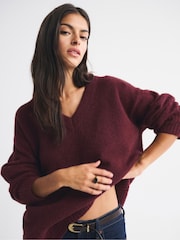 Abercrombie & Fitch Red Dad V-Neck Jumper - Image 2 of 5