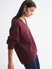 Abercrombie & Fitch Red Dad V-Neck Jumper - Image 3 of 5