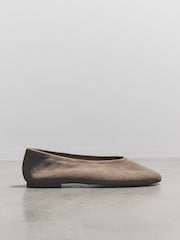 The Set Soft Suede Leather Ballerinas Grey - Image 1 of 2