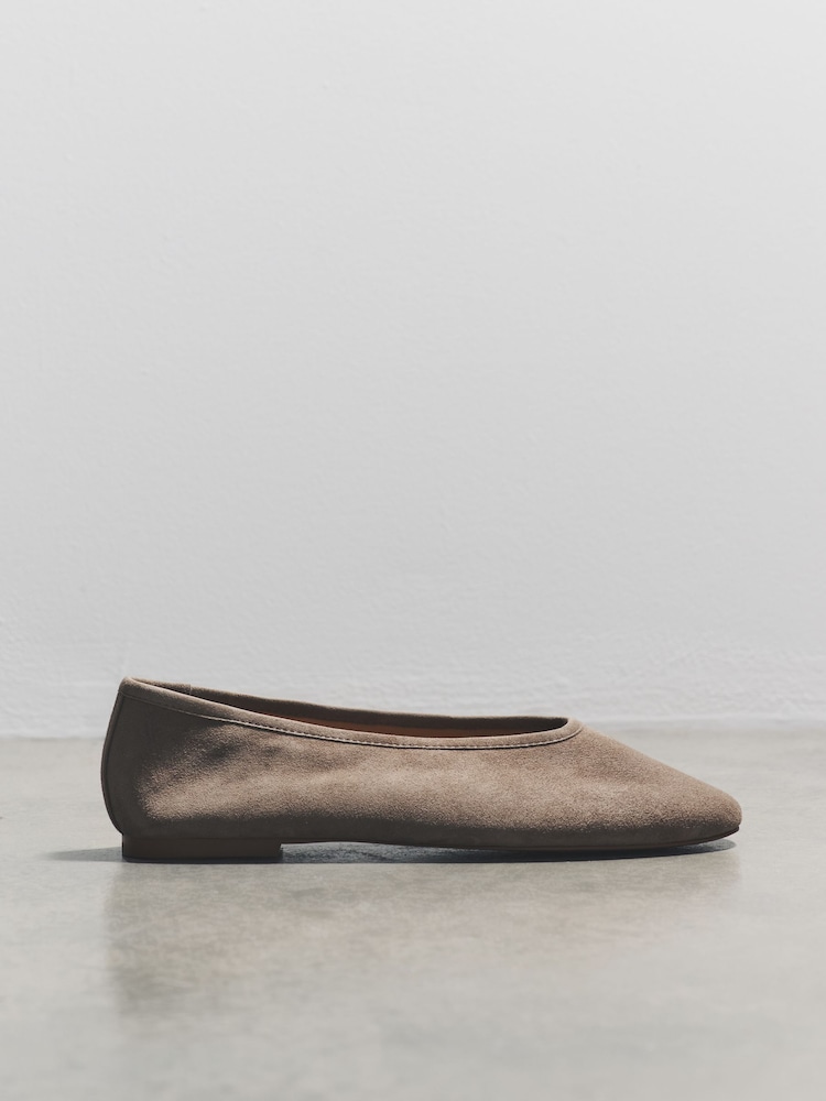 The Set Soft Suede Leather Ballerinas Grey - Image 1 of 2