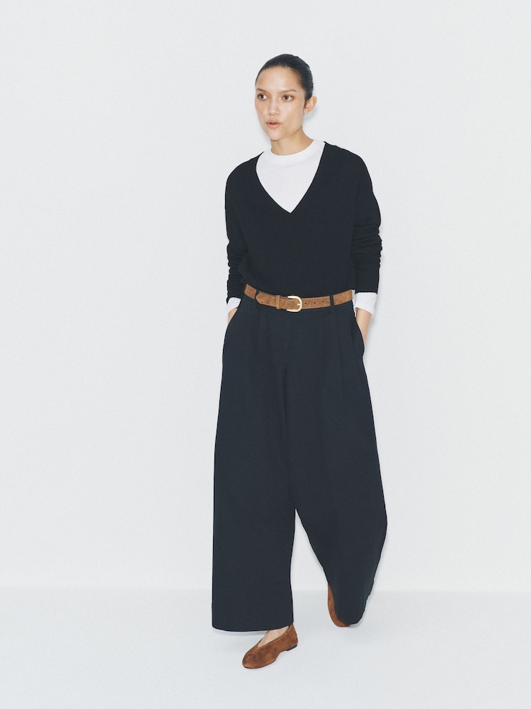 رمادي - The Set Deconstructed Soft Suede Leather Ballerinas - صورة 3 من 3