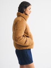 Abercrombie & Fitch Brown Short Puffer Jacket - Image 4 of 7