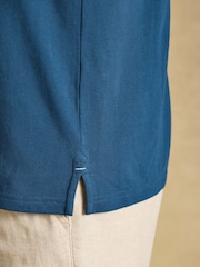 Joules Woody Teal Blue Cotton Pique Polo Shirt - Image 8 of 9