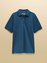 Joules Woody Teal Blue Cotton Pique Polo Shirt - Image 9 of 9