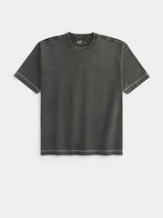 Hollister Grey Boxy Contrast Stitch Crew Neck T-Shirt - Image 1 of 1