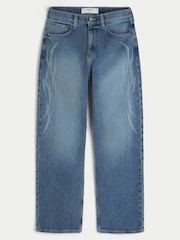Hollister Tattoo Graphic Baggy Leg Jeans - Image 1 of 2