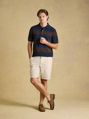 Rayas azul marino y marrón - Polo de piqué de algodón Joules Woody - Imagen 4 de 8