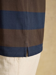 Rayas azul marino y marrón - Polo de piqué de algodón Joules Woody - Imagen 7 de 8